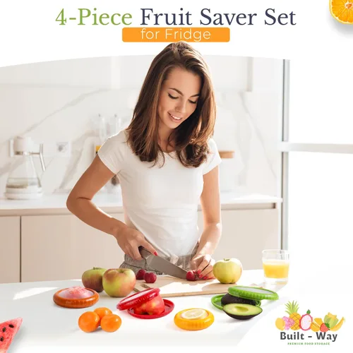 Miniatura 3 de Contenedores de almacenamiento de frutas para nevera, juego de 4, tapa hermética que se mantiene fresca, para almacenamiento de frutas y verduras