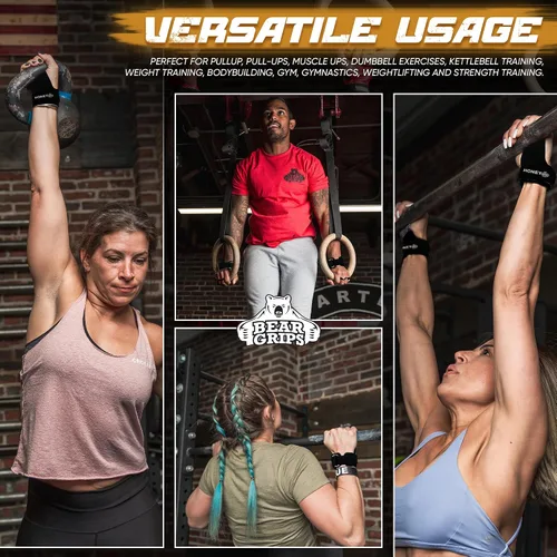 Miniatura 8 de Bear Grips Empuñaduras de dos agujeros, agarres de tres agujeros, empuñaduras sin agujeros, puños WOD para hombres y mujeres. Agarres de manos