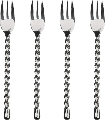 Miniatura 7 de Gourmet Settings - Juego de cubiertos de anfitriona de 5 piezas - Colección Silver Tear - Juego de cubiertos de metal pulido - Utensilios de cocina