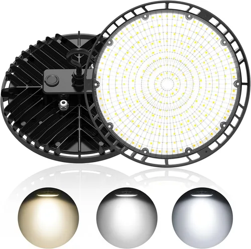 Miniatura 14 de KUKUPPO Luz LED de alta bahía de 150 W, 120 W, 90 W, ajustable, 4500 K, 5000 K, 5700 K, luz LED de alta bahía con enchufe para almacén de fábrica