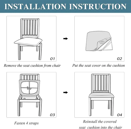 Miniatura 7 de Juego de 2 fundas elásticas para asiento de silla de comedor, de terciopelo suave, fundas protectoras universales extraíbles para sillas de comedor