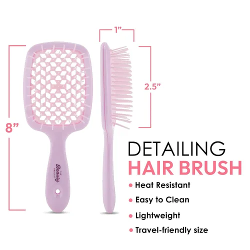 Miniatura 3 de Cepillo desenredante para todo tipo de cabello húmedo o seco, cepillado sin dolor, cepillo ventilado, mango ligero con flexión extrema para Amatista