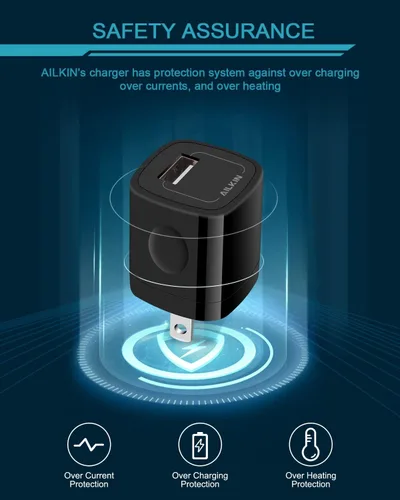 Miniatura 3 de [Paquete de 5/1 puerto] Adaptador de cargador USB de CA, enchufe de pared, enchufe de carga rápida, caja de alimentación cubo para iPhone 14 13 15
