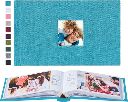 Miniatura 25 de Mublalbum Álbum de fotos de 4 x 6 pulgadas, 300 fotos, cubierta de lino con áreas de notas, libro de fotos para boda, familia, bebé y vacaciones