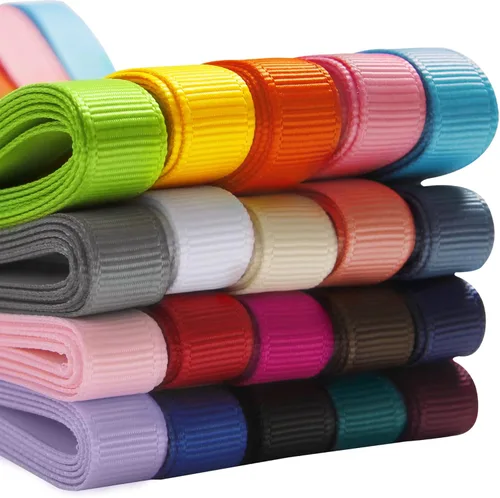 VATIN Cinta de grogrén de 60 yardas de 3/8 pulgadas, surtido de 20 colores, 3/8 pulgadas x 3 yardas cada rollo, total de 60 yardas por paquete,
