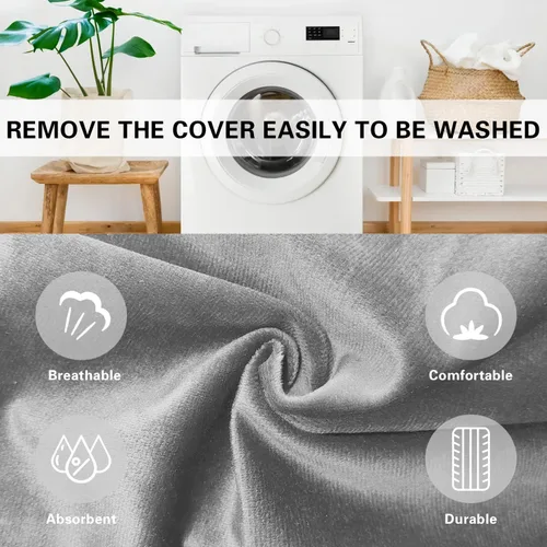 Miniatura 5 de Funda para silla de puf gigante para adultos (sin relleno, solo funda), cómoda funda de terciopelo holandés de 6 pies, funda de sofá mullida