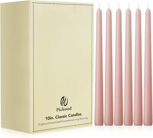 Miniatura 7 de Velas cónicas largas de 10 pulgadas sin aroma y sin goteo de 30 unidades, paquete a granel - Velas cónicas blancas a granel, perfectas para bodas