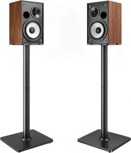 Miniatura 11 de Par de soportes para altavoces, altura fija de 30 pulgadas, capacidad de peso de 55 libras, base de 11.8 pulgadas, gestión de cables, soporte