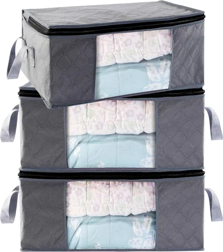 Miniatura 2 de Contenedores de almacenamiento para ropa, bolsas de armario, contenedores de 35 L, cajas organizadoras de ropa para organizar mantas, sábana