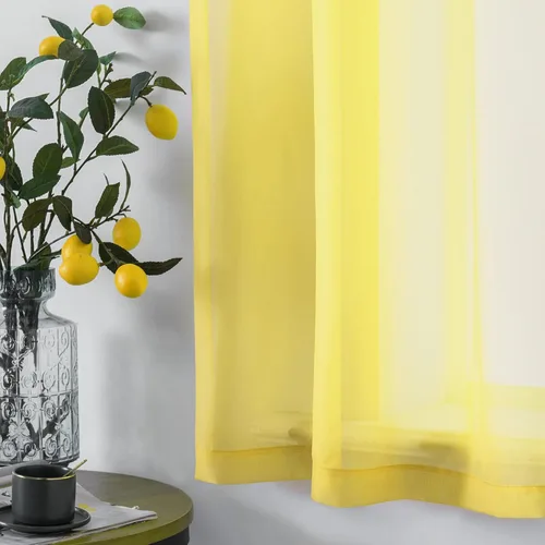 Miniatura 4 de DUALIFE Cortinas Amarillas de 72 Pulgadas de Largo para Dormitorio Juego de 2 Paneles con Ojales Ventana Semi Voile Filtrado de Luz Cortinas