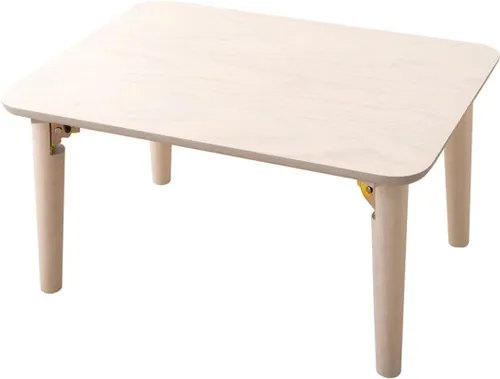 EMOOR Mesa auxiliar plegable de madera rectangular pequeña (17.7 x 23.6 pulgadas), color blanco, mesa baja para sentarse en el suelo, espacio