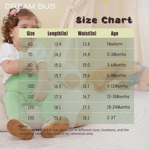 Miniatura 6 de DREAM BUS Paquete de 5 pantalones de bebé para niña, pantalones acanalados con volantes acampanados, leggings para bebé, pantalones acampanados