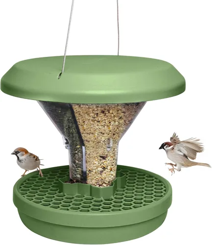 Miniatura 17 de SWISSINNO Comedero para pájaros – Comedero colgante para pájaros sin desorden para exteriores – Smart Birds Davos a prueba de derrames, cardenales