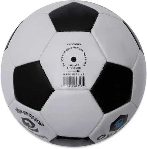 Miniatura 2 de Champion Sports® Balón de fútbol retro – Diseño clásico en blanco y negro, cubierta de TPU de tacto suave, balón para todo clima para juego de club