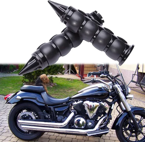Miniatura 2 de Par de empuñaduras negras de 1" para extremos de manillar de motocicleta para Cruisers, Harley, Yamaha, Suzuki
