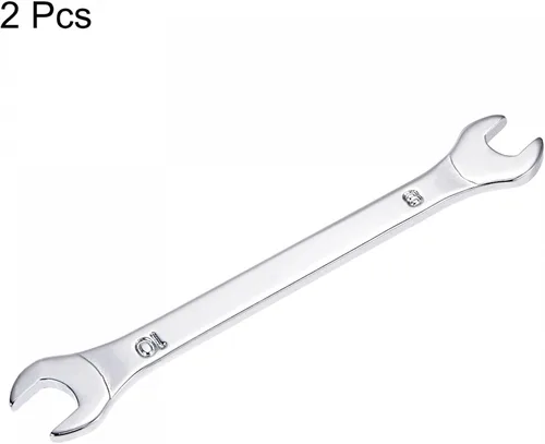 Miniatura 4 de uxcell Llave fina de extremo abierto, 0.315 in x 0.394 in, espejo métrico, acero de alto carbono, para mantenimiento doméstico y reparaciones