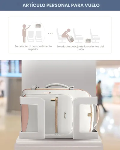Miniatura 6 de LOVEVOOK Mochila de viaje de 40L aprobada para vuelo, 3 cubos de embalaje, bolsa de viaje impermeable para artículos personales, equipaje de mano