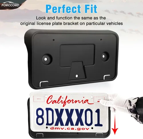 Miniatura 7 de Ajuste personalizado para soporte de matrícula Ford Escape 2012 2011 2010 2009 2008 Marco de matrícula frontal negro Accesorios de coche