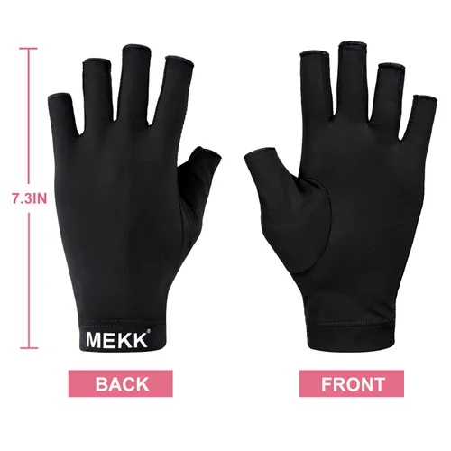 Miniatura 7 de MEKK Guantes UV para uñas, guantes de protección UV extra largos UPF99+ para uñas de gel, guantes de manicura profesionales para el cuidado