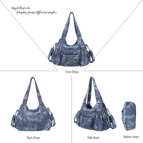 Miniatura 3 de Angel Barcelo Bolsos de cuero sintético para mujer, bolso de hombro, a la moda, bolsas para niñas