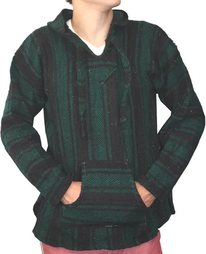 Miniatura 2 de Del Mex - Sudadera mexicana Baja, poncho tipo sudadera con capucha, diseño de surf, estilo hippie de jerga