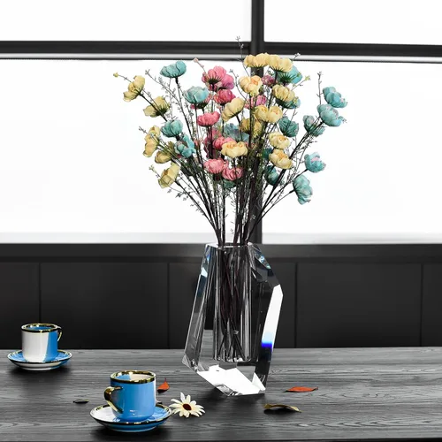 Miniatura 6 de Jarrón de flores, jarrón de cristal moderno transparente de alta calidad, centro de mesa de aniversario, hecho para mesa, decoración del hogar, boda