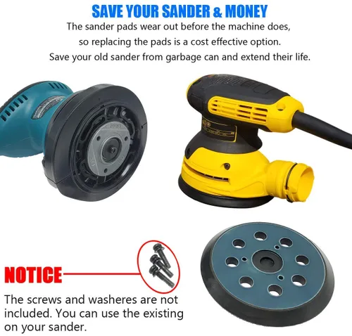 Miniatura 5 de Reemplazo de almohadilla de respaldo de 5 pulgadas compatible con discos de lijado de gancho y bucle orbital DeWalt para piezas DeWalt D26453