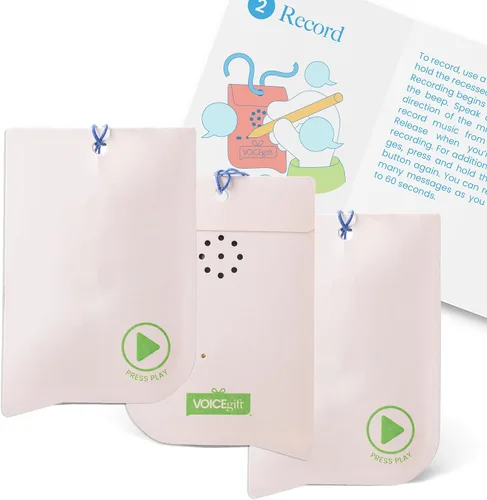 Miniatura 10 de VoiceGift Etiqueta: 1 paquete de etiqueta de felicitación de audio con grabadora de voz, tarjeta de regalo grabable con múltiples mensajes
