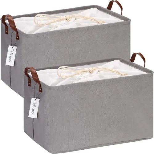 Miniatura 60 de Hinwo 31L Bolsas de almacenamiento grandes, organizadores de armario y almacenamiento, cestas de estante, cestas de almacenamiento plegables