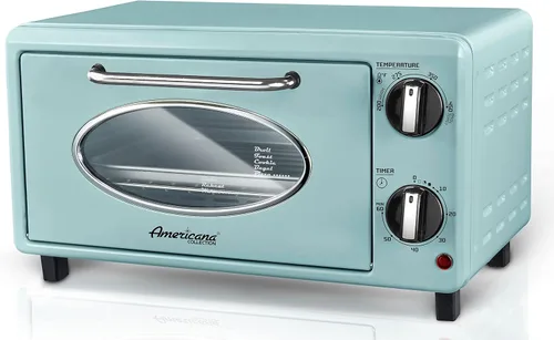 Elite Gourmet de Maximatic Americana Collection ETO147M - Horno tostador retro de los años 50 para encimera estilo diner, para hornear y tostar, se
