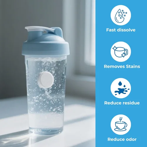 Miniatura 2 de flowcheer Paquete de 36 tabletas de limpieza de botellas Fórmula potente y de control de olores Limpiador profundo para acero inoxidable