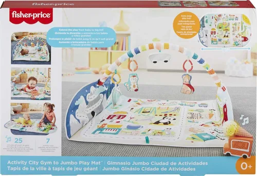 Miniatura 6 de Fisher-Price Alfombra de juegos para bebé, gimnasio de ciudad a jumbo con música y luces para juegos de desarrollo, recién nacidos a partir de 0