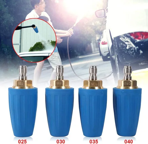 Miniatura 3 de Boquilla Turbo, 1/4 "de conexión rápida de alta presión limpiador limpiador accesorio de pulverización de turbina giratoria boquilla 3000Psi (040)