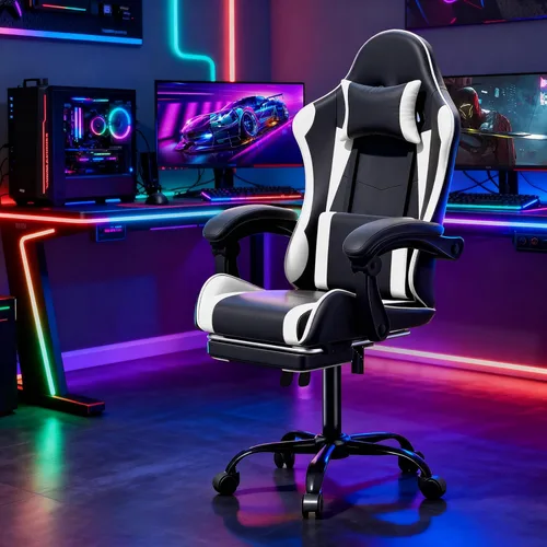 Magshion Silla de juegos para adultos, silla ergonómica de computadora con reposabrazos de acoplamiento, silla de jugador de altura ajustable con