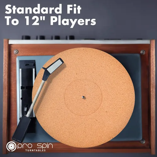 Miniatura 8 de PRO SPIN - Tapete giratorio de corcho para tocadiscos de vinilo LP (0.118 pulgadas) Tapete para tocadiscos con soporte de sonido acústico de alta