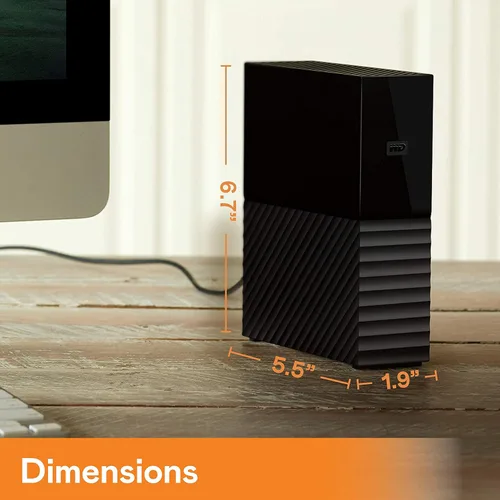 Miniatura 2 de WD Disco duro externo de escritorio My Book de 12 TB, USB 3.0, HDD externo con protección por contraseña y software de copia de seguridad automática