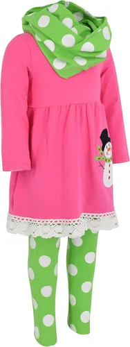 Miniatura 4 de Unique Baby Conjunto de 5 leggings a juego para niñas de 3 piezas