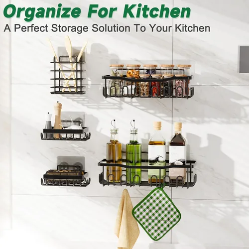 Miniatura 4 de Organizador de Ducha Paquete de 5 A Prueba de Óxido Acero Inoxidable Organizadores de Baño Con Gran Capacidad, Estantes Sin Perforación, Organizador