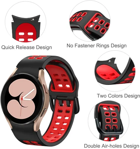 Miniatura 2 de Threeeggs Correa sin brecha para Samsung Galaxy Watch 7 6 5 4, 0.787 pulgadas, bandas de repuesto de liberación rápida para 5 Pro Band 1.772 in/4