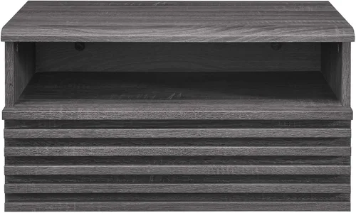 Miniatura 5 de Modway Render Mid-Century - Mesita de noche moderna para montaje en pared, color carbón