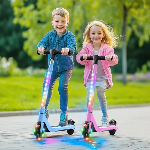 Miniatura 7 de SISIGAD Patinete para niños de 6 a 12 años, cubierta con luz LED, scooters para niños con 3 niveles de ajuste de manillar a 36 pulgadas de alto