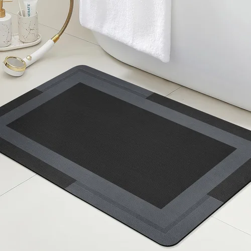 ACCUMTEK Alfombrilla de Baño Ultra Delgada, Alfombrillas de Baño Antideslizantes con Respaldo Mejorado para Colocar Bajo la Puerta, Alfombras de