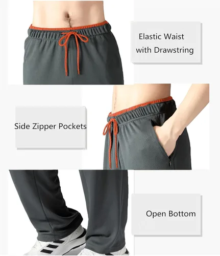 Miniatura 57 de Pantalones deportivos para hombre con bolsillos con cremallera, pantalones deportivos ligeros, pantalones de entrenamiento holgados atléticos