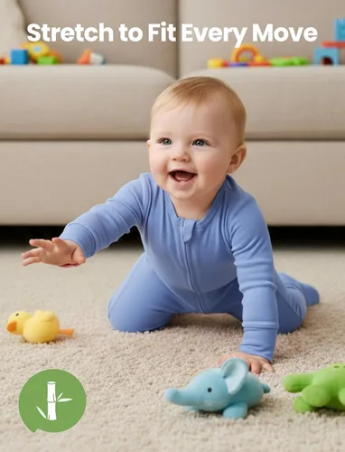 Miniatura 4 de PATPAT Baby Footies - Mameluco de viscosa de bambú para niños y niñas, con cremallera y suela antideslizante, ropa infantil con pies y sin pies