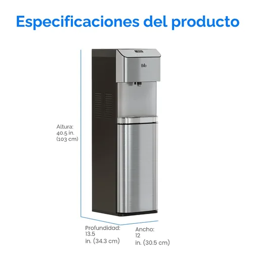 Miniatura 9 de Brio Moderna - Dispensador de enfriador de agua de carga inferior, triple temperatura, temperatura ajustable, autolimpieza, dispensador táctil