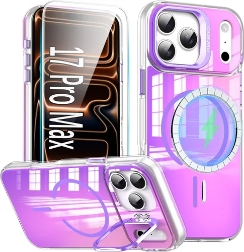 Miniatura 9 de Funda para i Phone 17 Pro Max, con función atril y protector de pantalla HD, compatible con accesorios MagSafe, funda magnética para iPhone 17 Pro