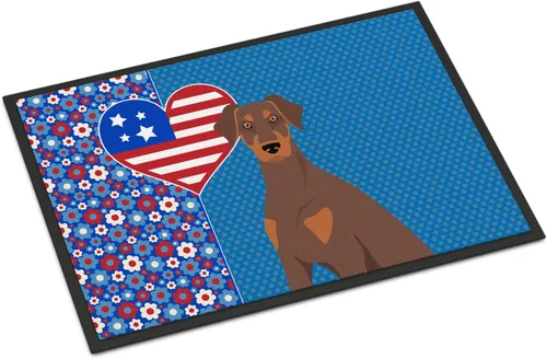 Miniatura 171 de Caroline's Treasures WDK5119JMAT Airedale Terrier USA - Tapete para interiores o exteriores, 24 x 36 pulgadas, tapete para puerta delantera