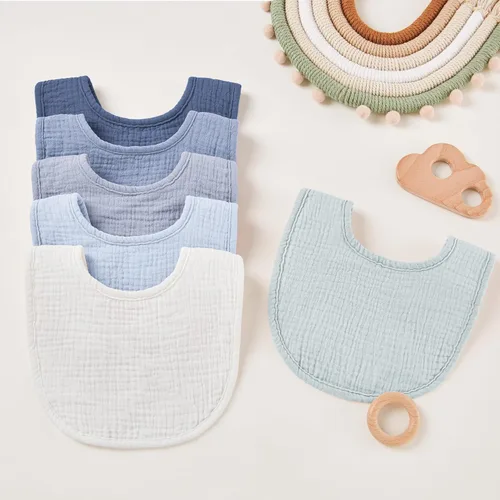 Miniatura 4 de Susurration Baberos de muselina para bebé, paquete de 6 baberos de algodón para bebé, baberos suaves ajustables para babeo unisex para niños y niñas