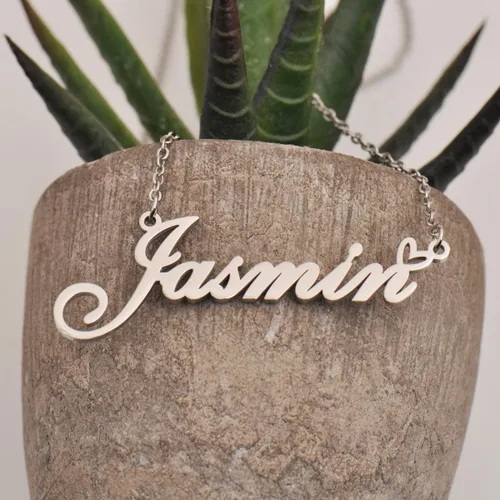 Miniatura 4 de Aoloshow Collar personalizado con nombre de corazón personalizado con cualquier nombre, joyería de acero inoxidable para mujer, regalo de graduación