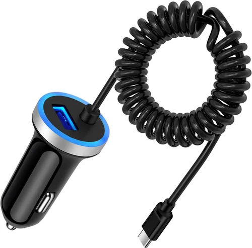 Cargador de coche rápido tipo C enchufe de coche teléfono Android USB C cargador de coche adaptador de encendedor de cigarrillos carga rápida C